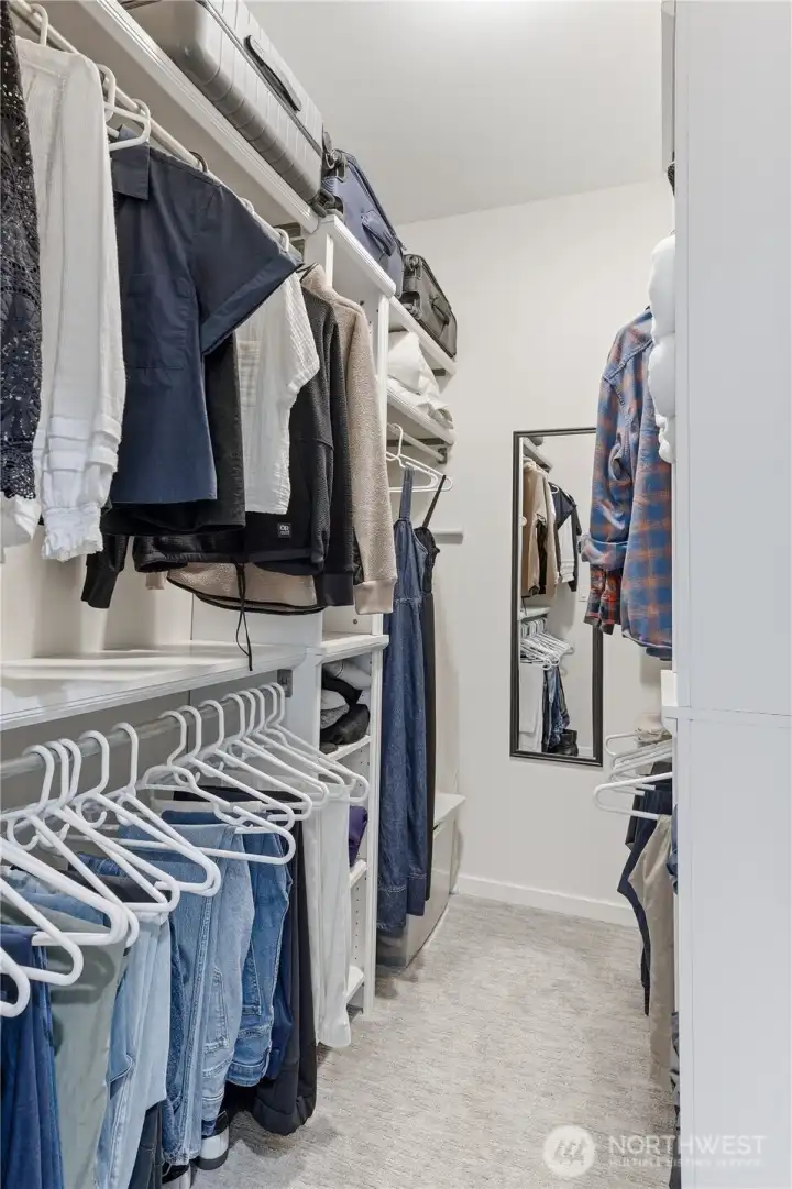 Spacious walk in closet