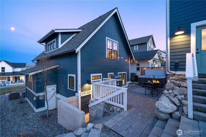 Twiilight view 3 of outdoor living area,