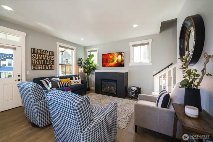 View 2 of Living Room with gas fireplace.