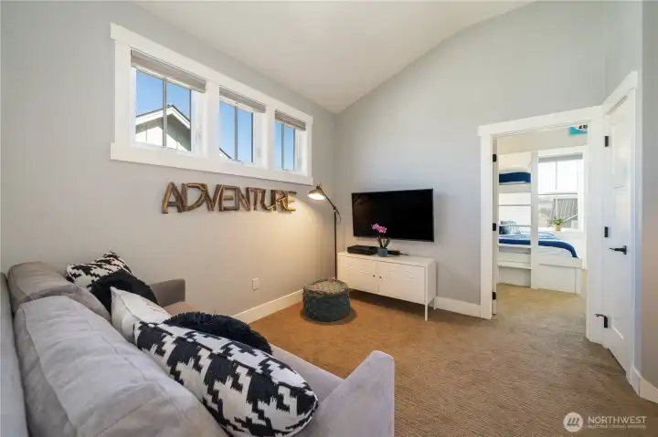 View of upper level media/bonus room.