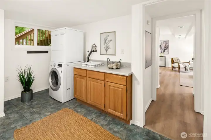 Lower level laundry room