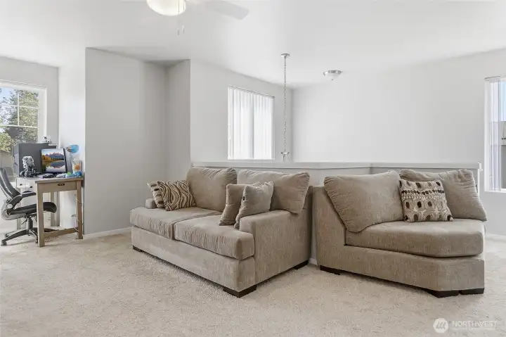 upper loft area, study, work, entertain guests