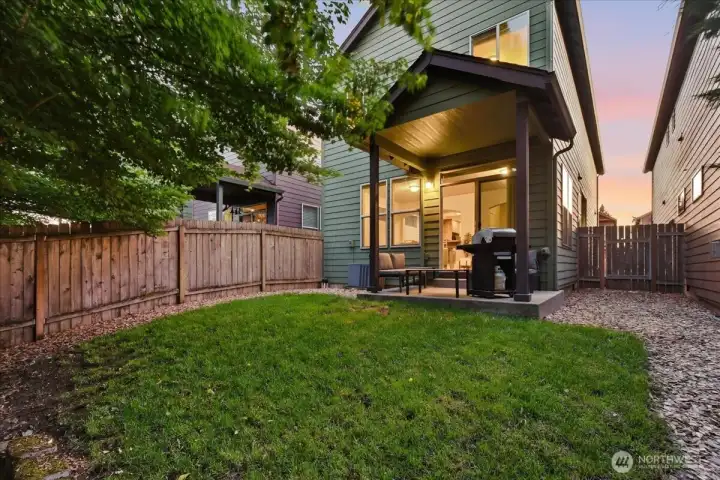 Fenced backyard