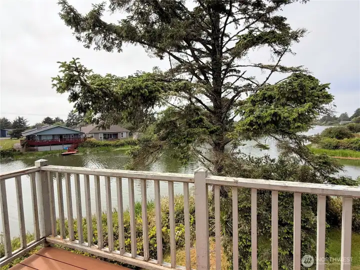 Deck access from the guest room.
