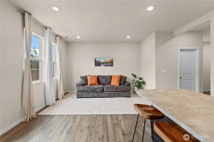 Dedicated dining space with easy access to the backyard and patio.