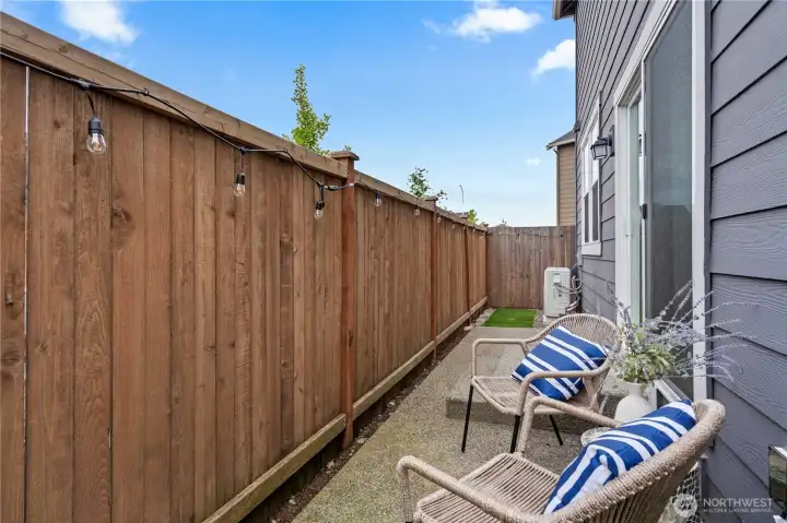 Enjoy your morning coffee or evening unwind from this private patio retreat.