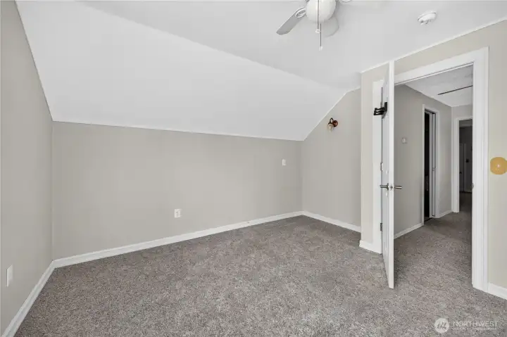 The 3rd bedroom is located on the second floor, features a good size closet, ceiling fan and easy access to the main bathroom. The 3rd bedroom is located on the second floor, features a good size closet, ceiling fan and easy access to the main bathroom.