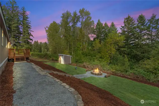 Gorgeous Setting with New Deck, Walkway, Staircase to lower lawn with Firepit area. Perfect Entertaining space!