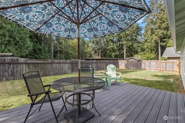 Spacious deck for outdoor living.