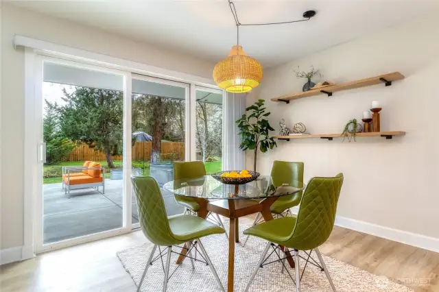 Dining room with access to the Patio & Creek