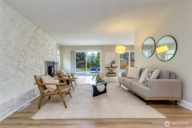 Living Room with access to Patio & Creek