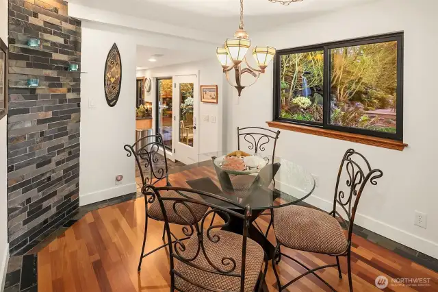 This space just off the kitchen makes for an intimate dining room or breakfast nook. Put in a wine room or host spirited game nights!
