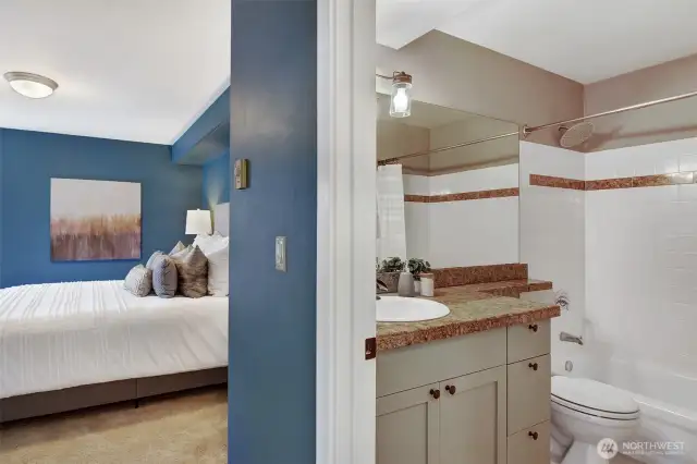 Primary bedroom with bathroom.