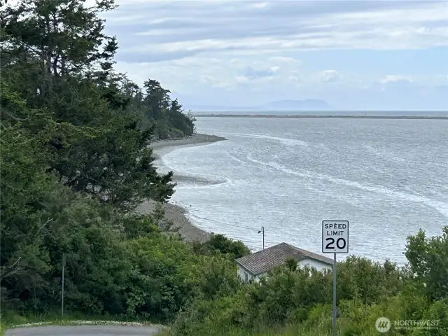 Road down to Cline Spit County Park