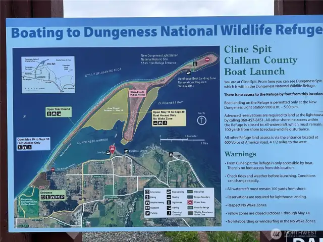 Map of Cline Spit showing TWO Boat Launches