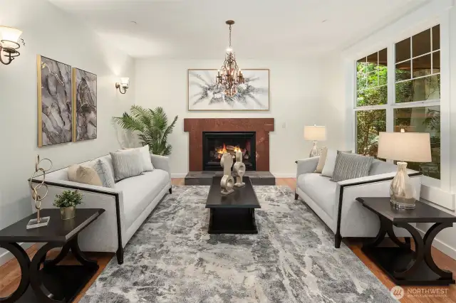 Living Room with a Gas Fireplace
