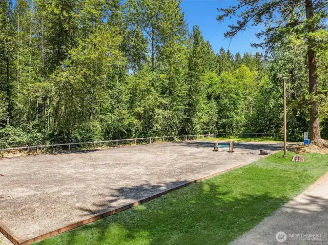 Outdoor Arena with Stadium Lights and Rubber Footing