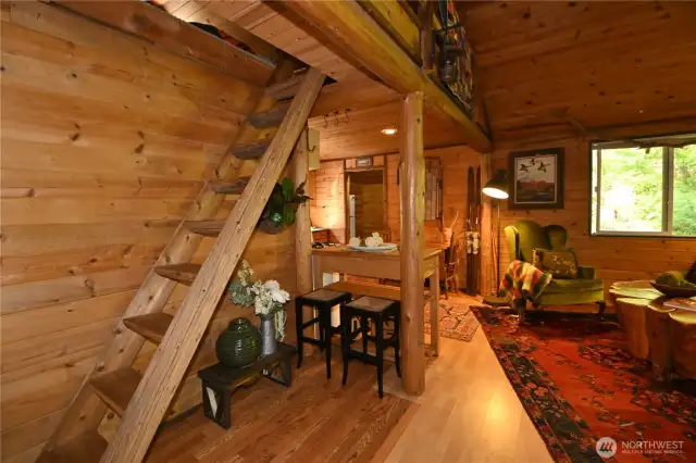 Stairs to loft. Enjoy casual bar seating ~ perfect for quick meals or entertaining.