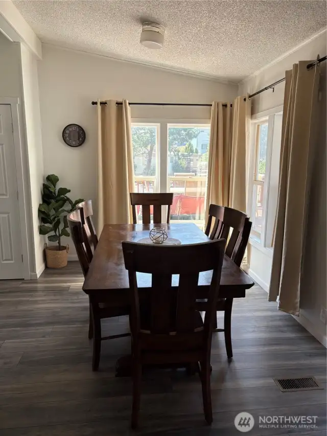 Dining room that leads to the huge family room