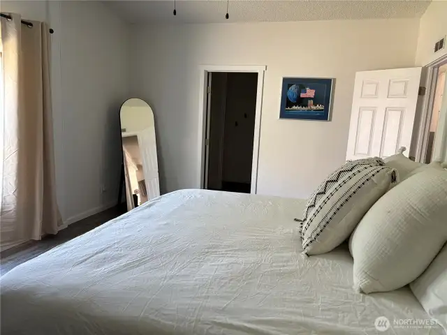 Main Bedroom, large with big closet and views to the back yard and basalt MT.