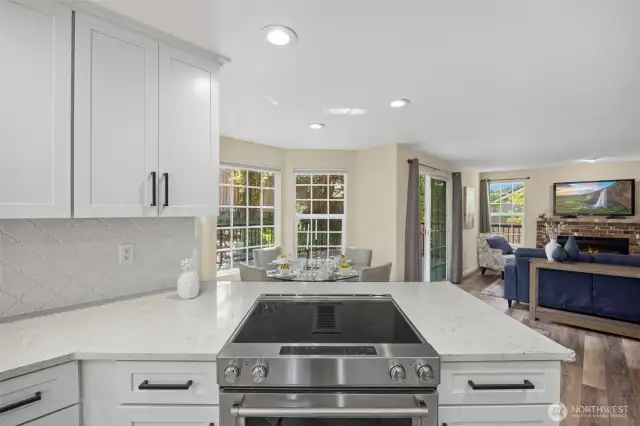 Kitchen is open to family room.
