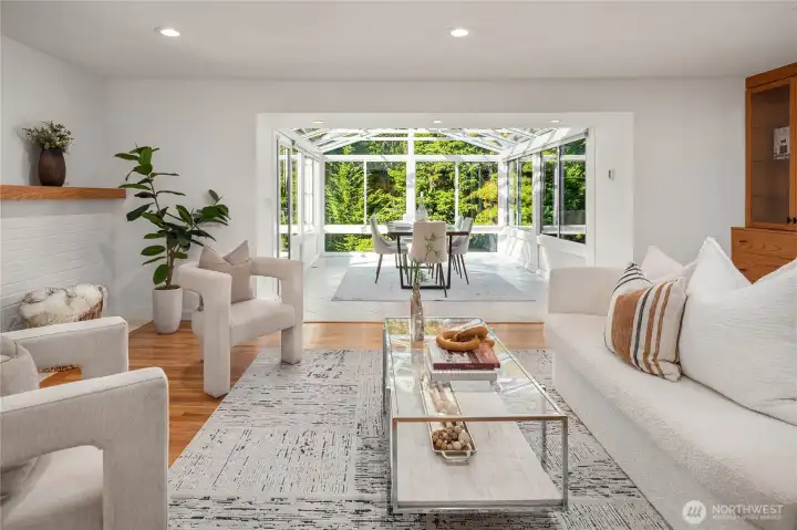 Stunning living space that allows for so many furniture configurations 24'1" x 18'10"