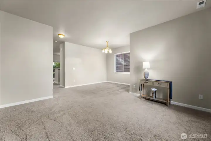 Living room adjacent to the dining room