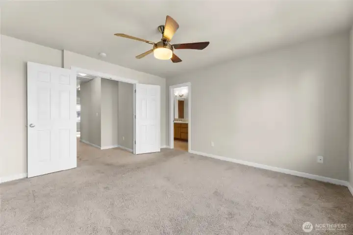 Primary bedroom with view to the valley