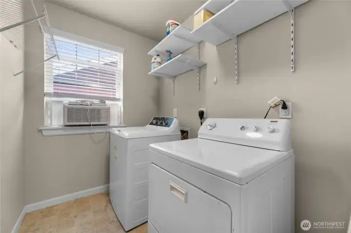Top floor has the full sized laundry room