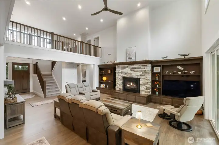 ~Spacious Living Room with a Cozy Gas Fireplace~