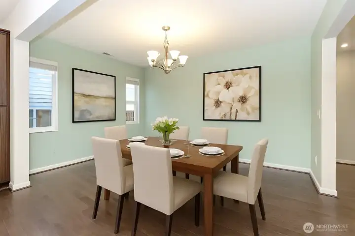 Virtually staged to show use of space.