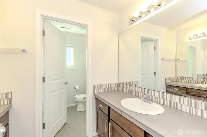 Main hall bathroom w/separate shower/toilet