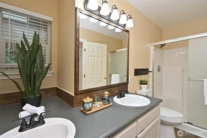 Extra counter space and a tucked away window allows for light and fresh air.