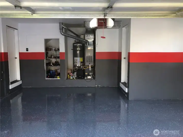 Finished garage, complete with epoxy floor!