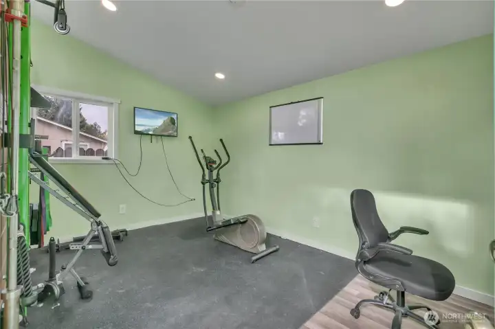 Inside the shed with power & lights.