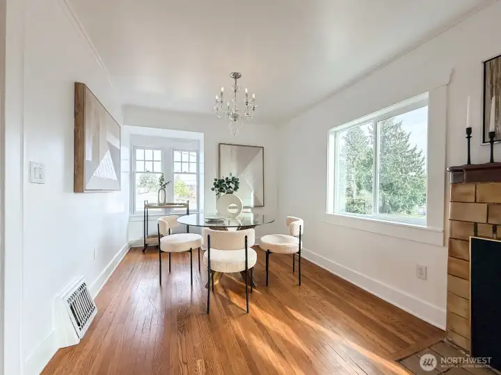 Window filled Formal Dining Space