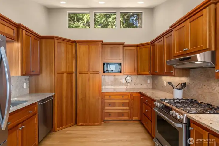 Plenty of storage including a large corner pantry.