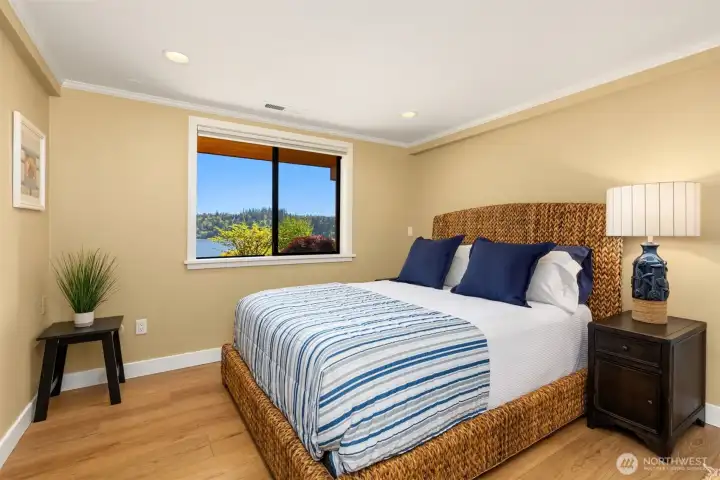 Lower level bedroom with ensuite bathroom.