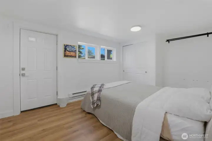 Downstairs bedroom with separate entrance.