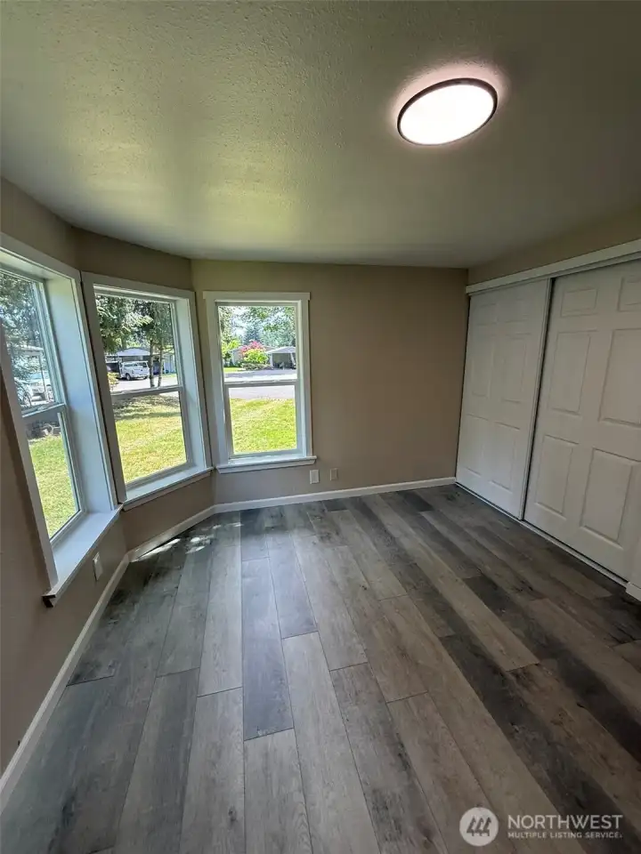 Bedroom 2 with walk in closet & bay window