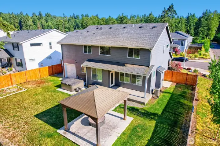 Fully fenced backyard offers room to play, entertain, garden, or simply enjoy the peaceful greenbelt backdrop. Fully fenced backyard offers room to play, entertain, garden, or simply enjoy the peaceful greenbelt backdrop.