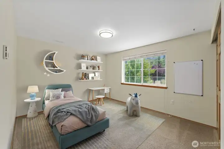 Upstairs bedroom #2 - virtually staged Upstairs bedroom #2 - virtually staged
