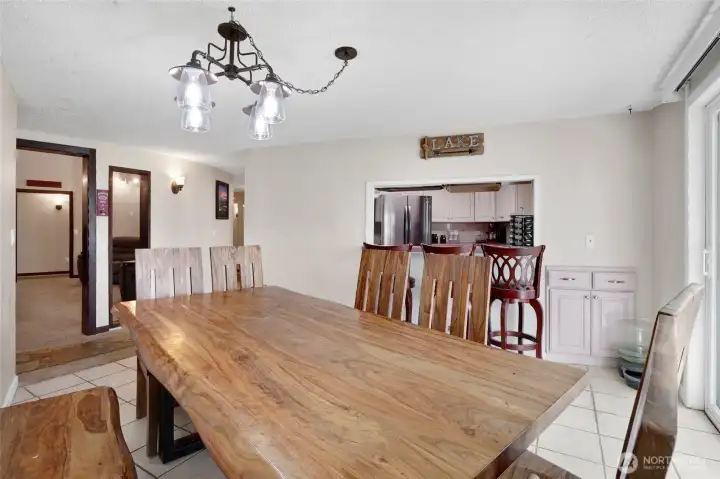 Dining room. You can see the living room at the center of the house here.