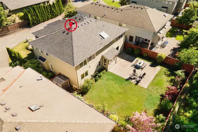 Aerial view of the home.