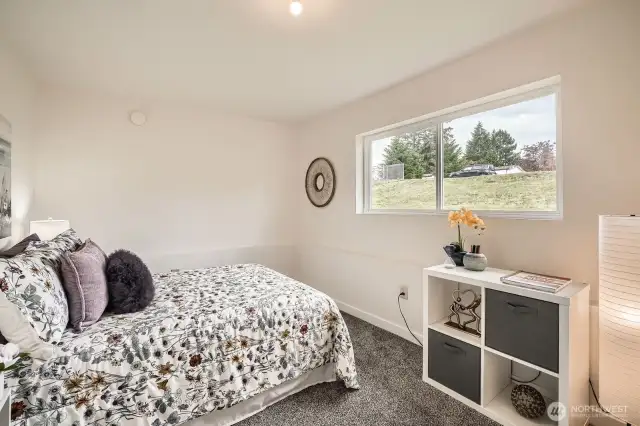 One of two bedrooms downstairs. The downstairs was just finished, so everything in here is new!