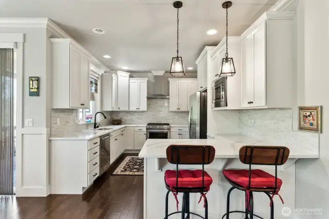Updated countertops makes this kitchen a dream to cook in.