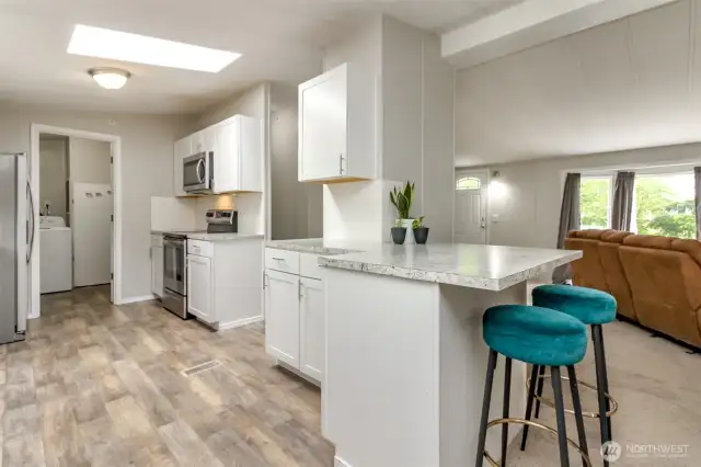 Check out the cozy breakfast bar!