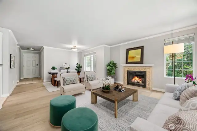 Brand new flooring and a cozy wood burning fireplace for chilly Winter days. Fresh interior paint throughout.