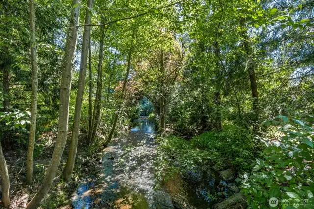 Right out your dining room window-open the window and enjoy the sound of the creek.
