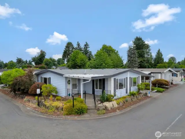 A spacious home on a corner lot.
